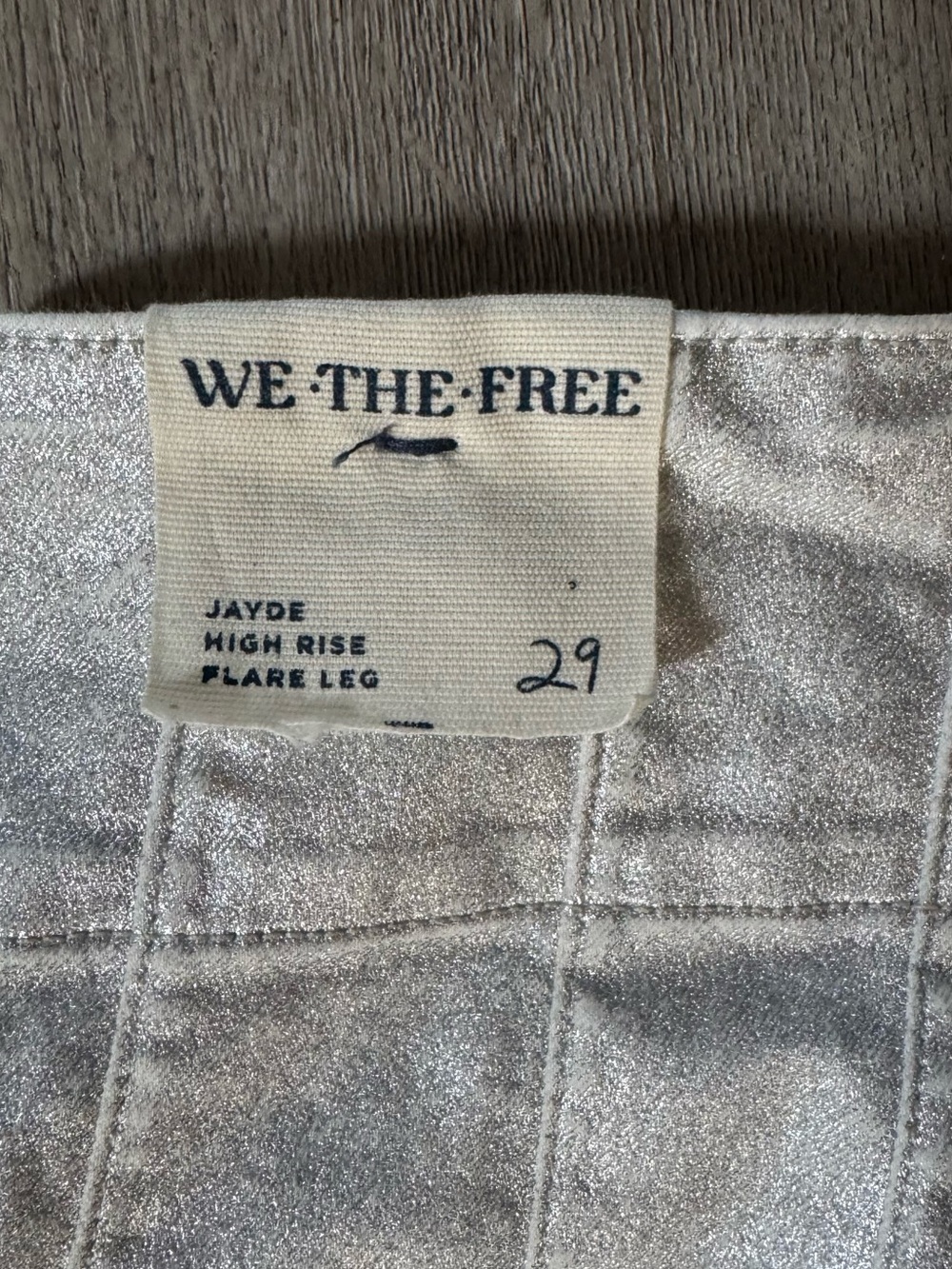 Free People We The Free Jayde Metallic Flare Jeans - Picture 7 of 7
